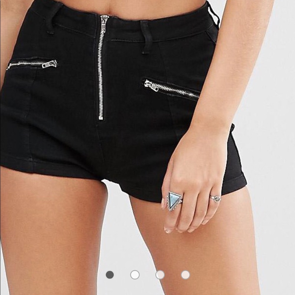 black denim shorts